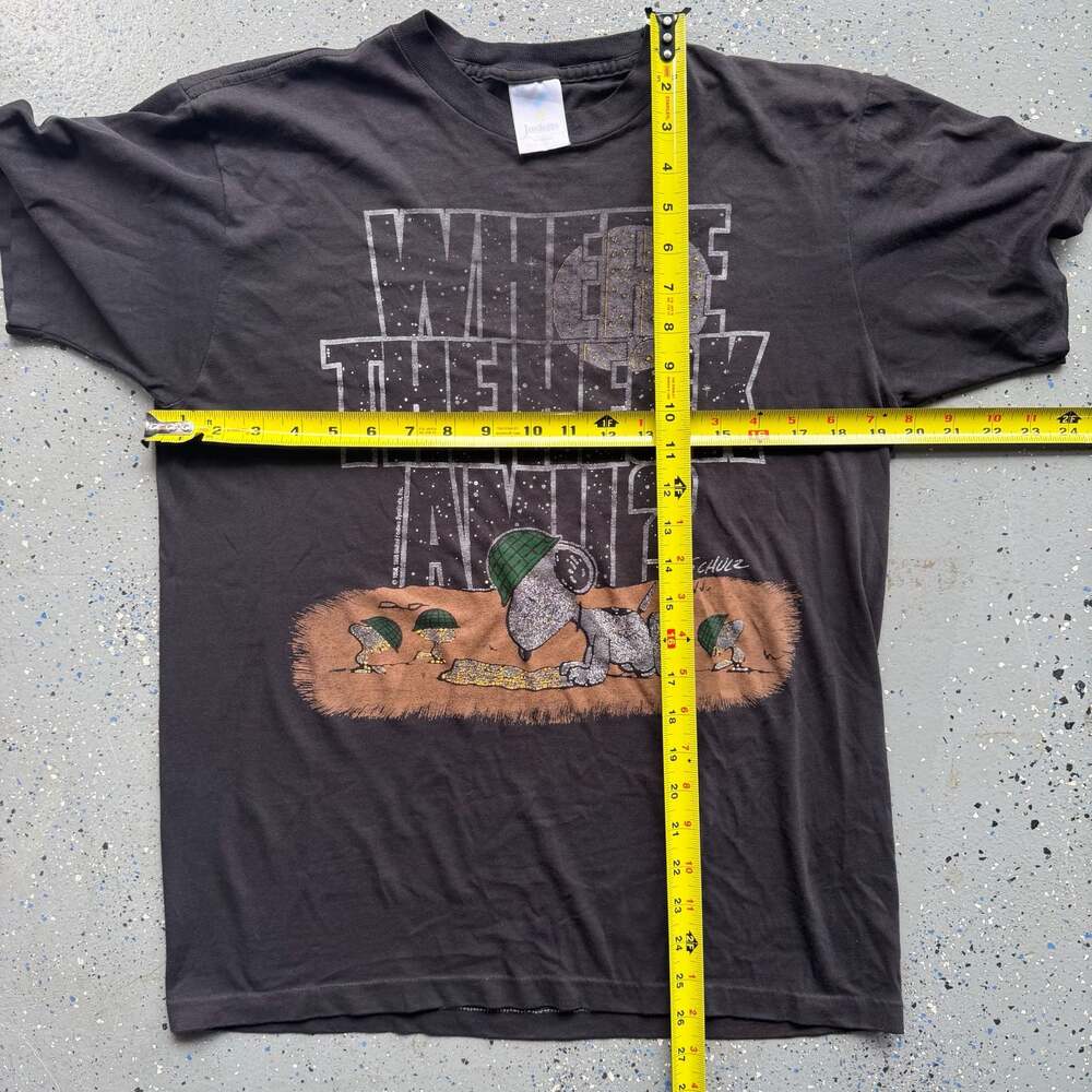 Vintage 1985 Peanuts Snoopy Where The Heck Am I? Graphic T-Shirt Jostens Medium - Picture 5 of 6